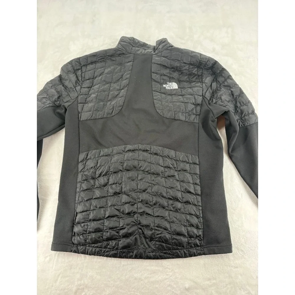 The North Face Mens L ThermoBall Hybrid Jacket Black Full Zip Insulated Quilted